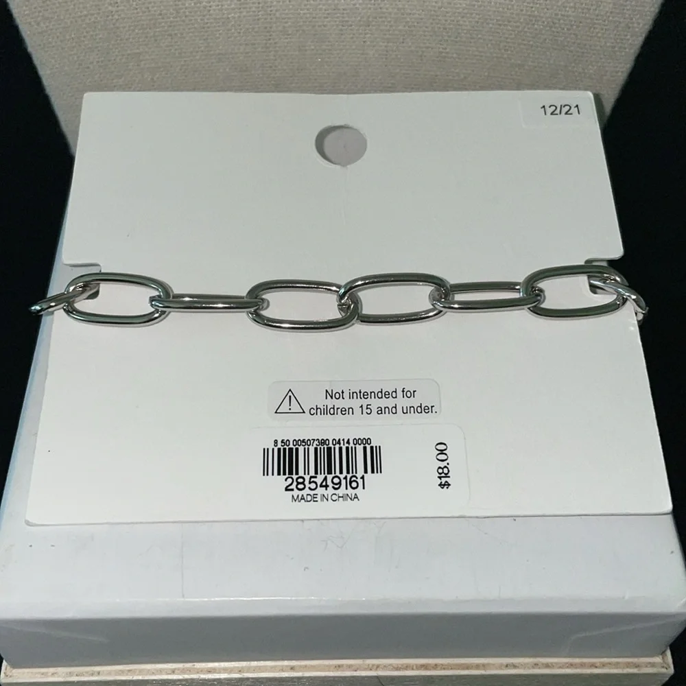 EXPRESS Silvertone Link, toggle clasp bracelet